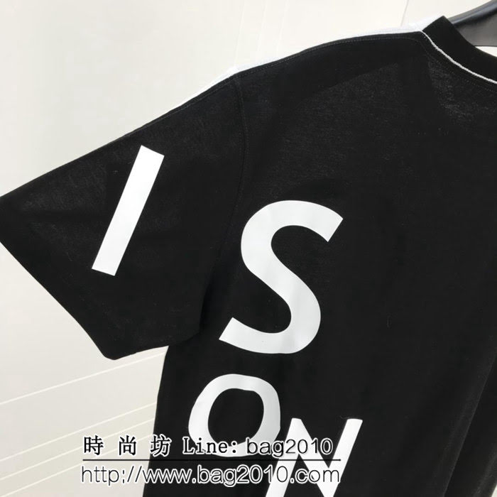 LV路易威登 19ss 國外官網限量款 前後拼色 左側大字母印花 純棉白色短袖 男女同款 ydi1868